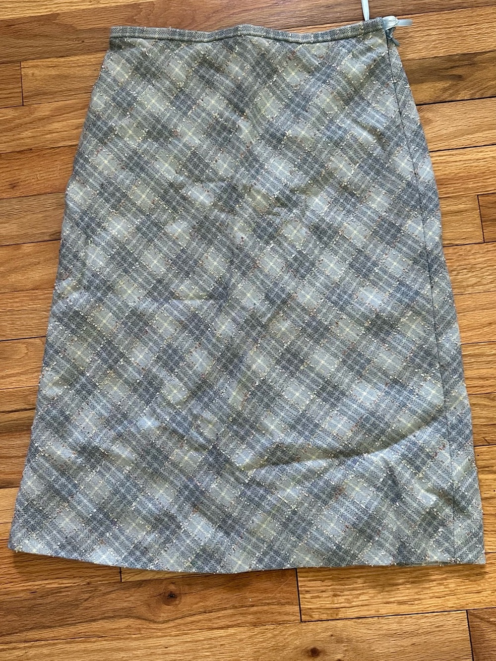 Escada Vintage Women's Gray Plaid A-Line Skirt